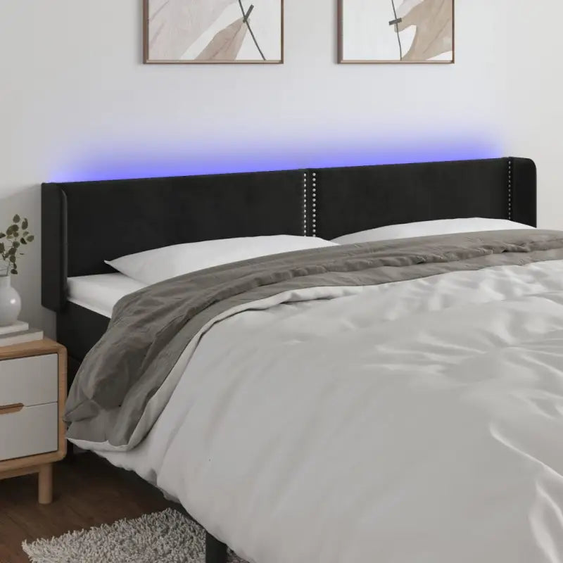 Klassiek LED hoofdbord en voetbord voor een moderne slaapkamer - Zwart / 163 x 16 x 78/88 cm / 1 - Hoofdborden