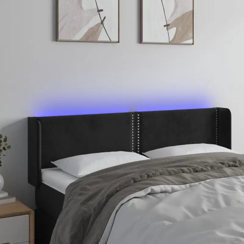 Klassiek LED hoofdbord en voetbord voor een moderne slaapkamer - Zwart / 147 x 16 x 78/88 cm / 1 - Hoofdborden