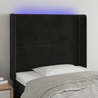Klassiek LED hoofdbord en voetbord voor een moderne slaapkamer - Zwart / 93 x 16 x 118/128 cm / 1 - Hoofdborden