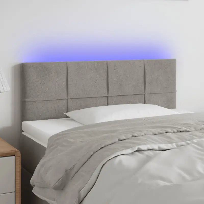 Klassiek LED Hoofdbord en Voetborden voor een Modern Slaapkamergevoel - Lichtgrijs / 90 x 5 x 78/88 cm / 1