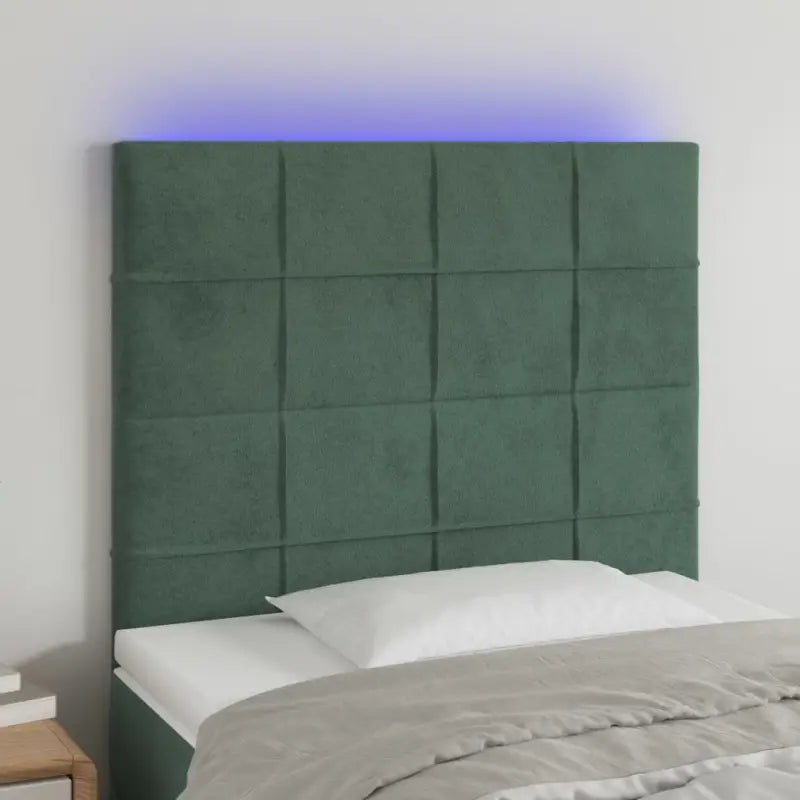 Klassiek LED Hoofdbord en Voetborden voor een Modern Slaapkamergevoel - Donkergroen / 100 x 5 x 118/128 cm / 1
