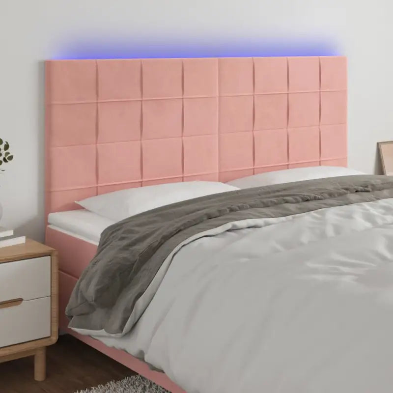 Klassiek LED Hoofdbord en Voetborden voor een Modern Slaapkamergevoel - Roze / 200 x 5 x 118/128 cm / 1 - Hoofdborden