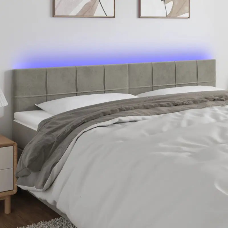 Klassiek LED Hoofdbord en Voetborden voor een Modern Slaapkamergevoel - Lichtgrijs / 160 x 5 x 78/88 cm / 1