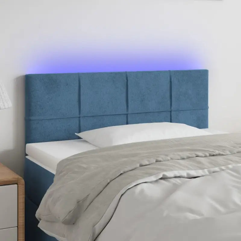 Klassiek LED Hoofdbord en Voetborden voor een Modern Slaapkamergevoel - Donkerblauw / 100 x 5 x 78/88 cm / 1