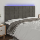 Klassiek LED Hoofdbord en Voetborden voor een Modern Slaapkamergevoel - Donkergrijs / 200 x 5 x 118/128 cm / 1