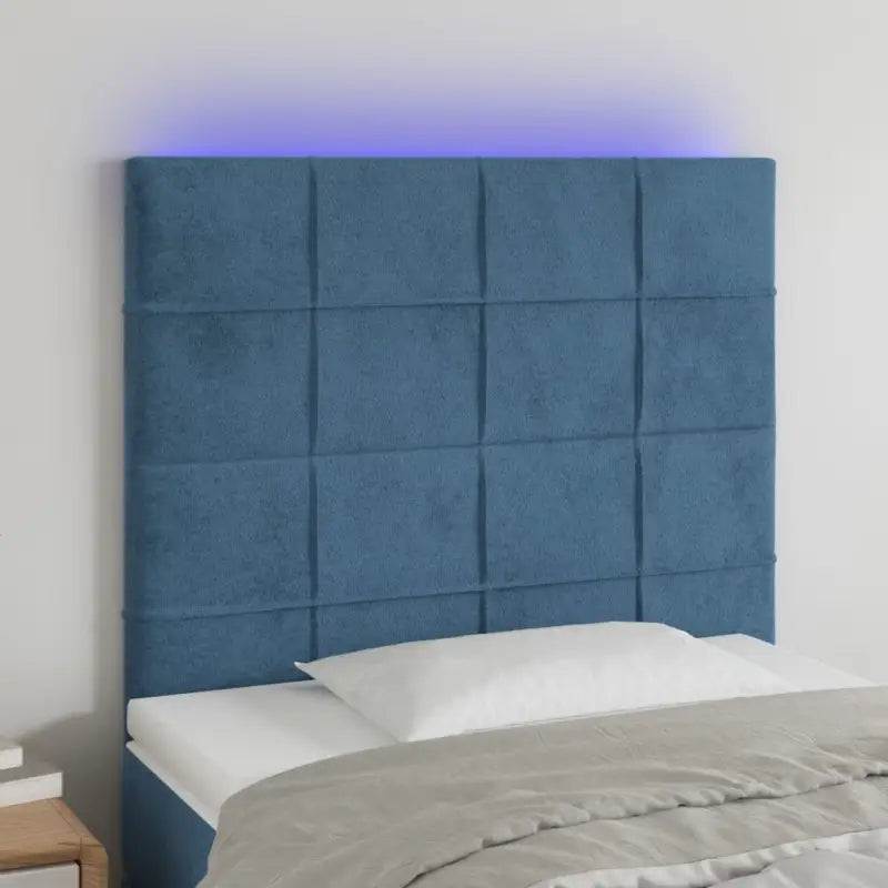 Klassiek LED Hoofdbord en Voetborden voor een Modern Slaapkamergevoel - Donkerblauw / 100 x 5 x 118/128 cm / 1