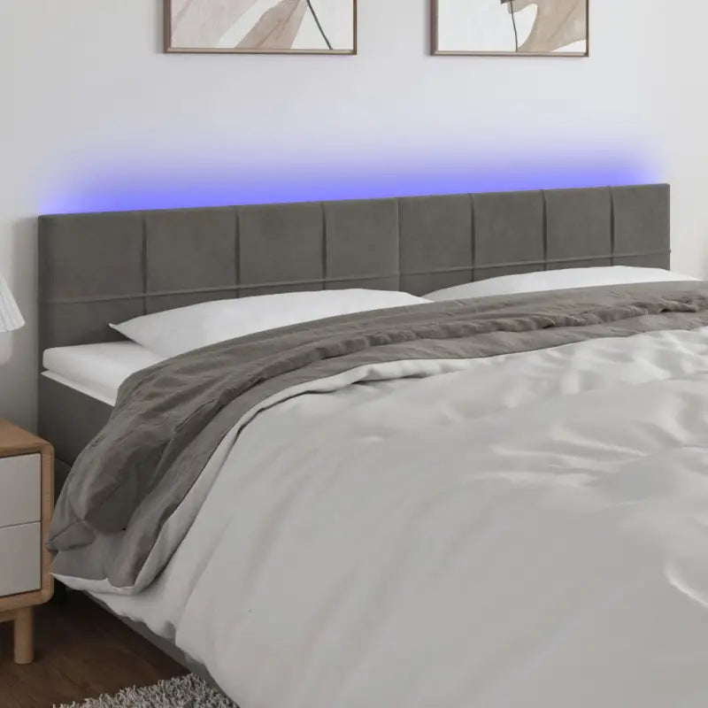 Klassiek LED Hoofdbord en Voetborden voor een Modern Slaapkamergevoel - Donkergrijs / 200 x 5 x 78/88 cm / 1
