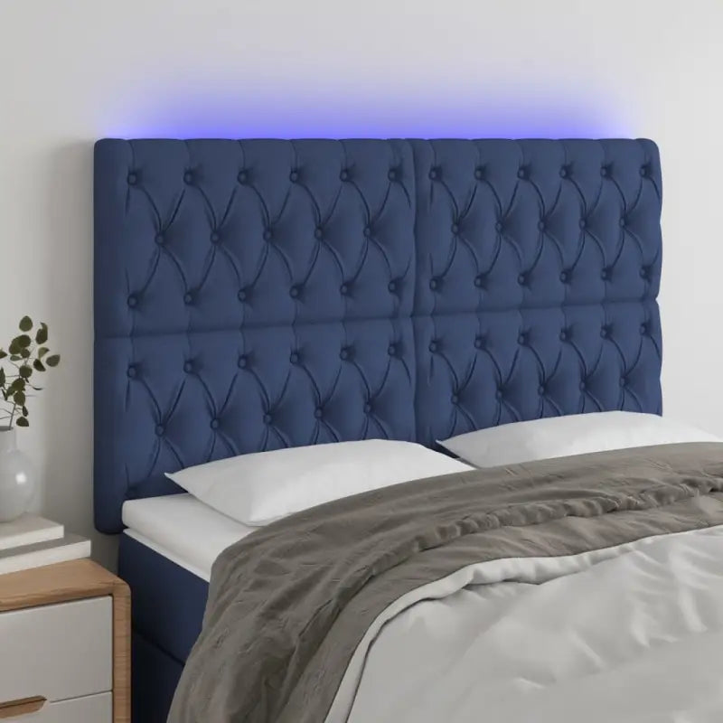 Klassiek LED-hoofdbord met stijlvol ontwerp voor elke slaapkamer - Blauw / 160 x 7 x 118/128 cm / 1 - Hoofdborden