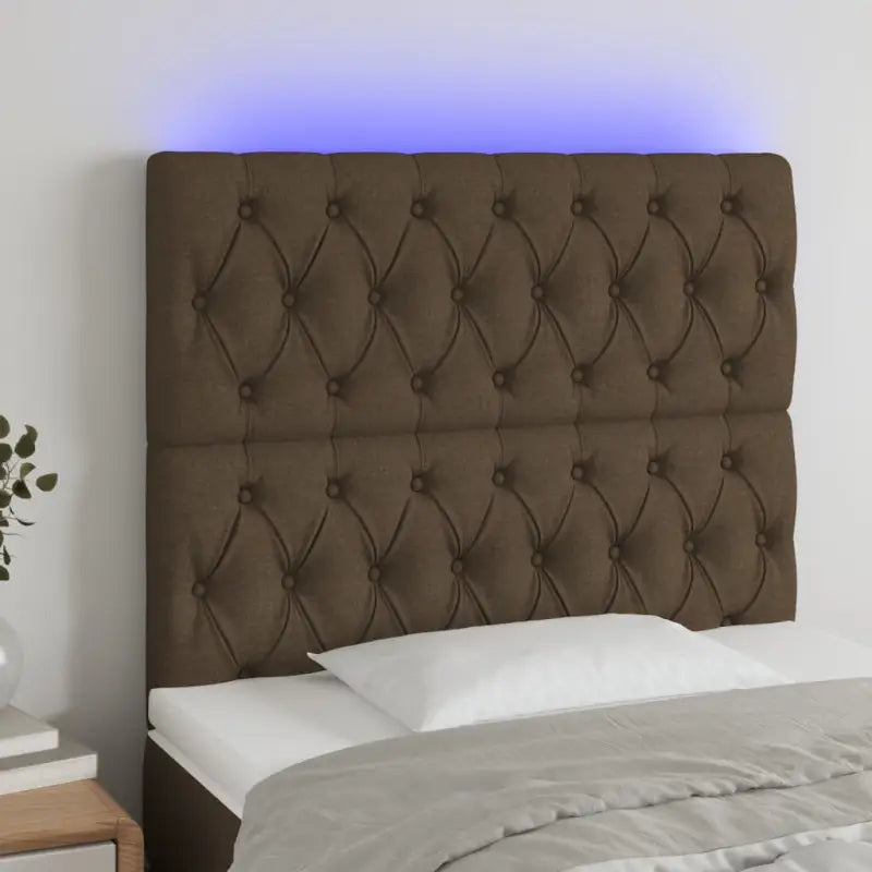 Klassiek LED-hoofdbord met stijlvol ontwerp voor elke slaapkamer - Donkerbruin / 90 x 7 x 118/128 cm / 1 - Hoofdborden