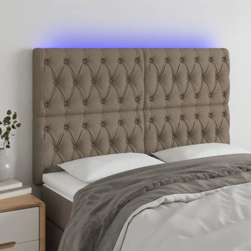Klassiek LED-hoofdbord met stijlvol ontwerp voor elke slaapkamer - Taupe / 160 x 7 x 118/128 cm / 1 - Hoofdborden