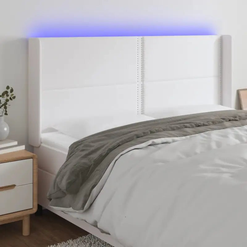 Klassiek LED Hoofdbord voor een Modern en Elegant Slaapkamer Designe - Wit / 163 x 16 x 118/128 cm / 1 - Hoofdborden