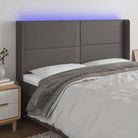 Klassiek LED Hoofdbord voor een Modern en Elegant Slaapkamer Designe - Grijs / 203 x 16 x 118/128 cm / 1 - Hoofdborden
