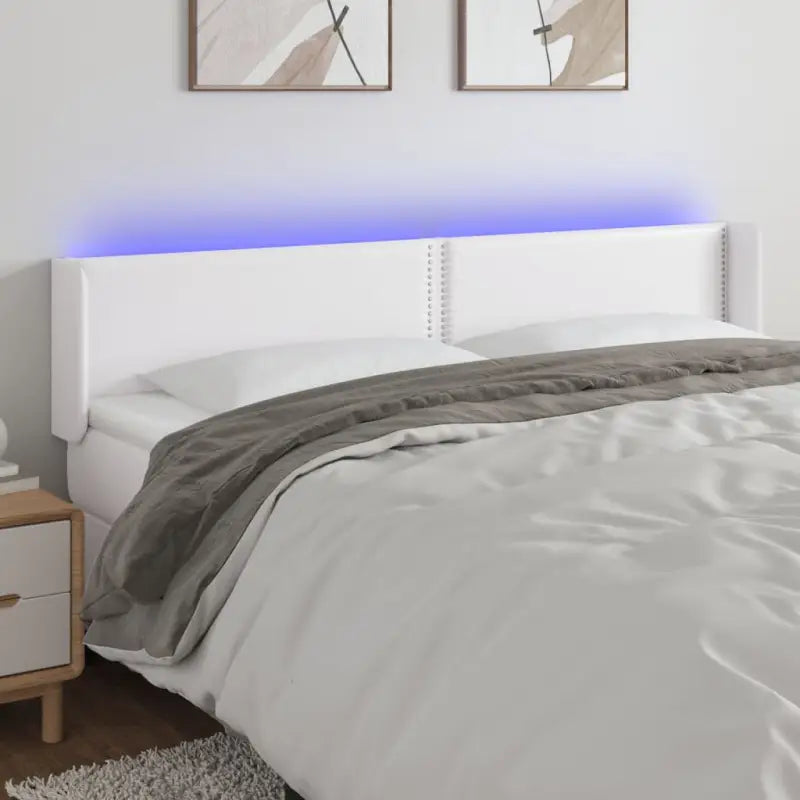 Klassiek LED Hoofdbord voor een Modern en Elegant Slaapkamer Designe - Wit / 183 x 16 x 78/88 cm / 1 - Hoofdborden