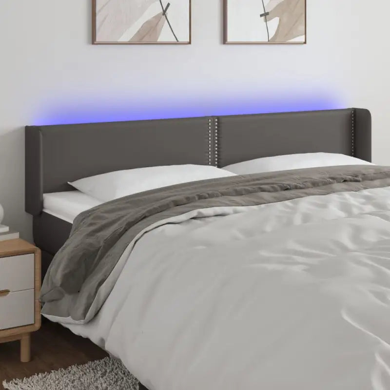 Klassiek LED Hoofdbord voor een Modern en Elegant Slaapkamer Designe - Grijs / 163 x 16 x 78/88 cm / 1 - Hoofdborden