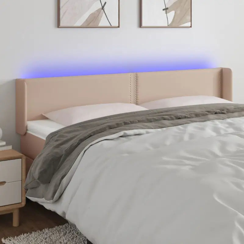Klassiek LED Hoofdbord voor een Modern en Elegant Slaapkamer Designe - Cappuccino / 203 x 16 x 78/88 cm / 1