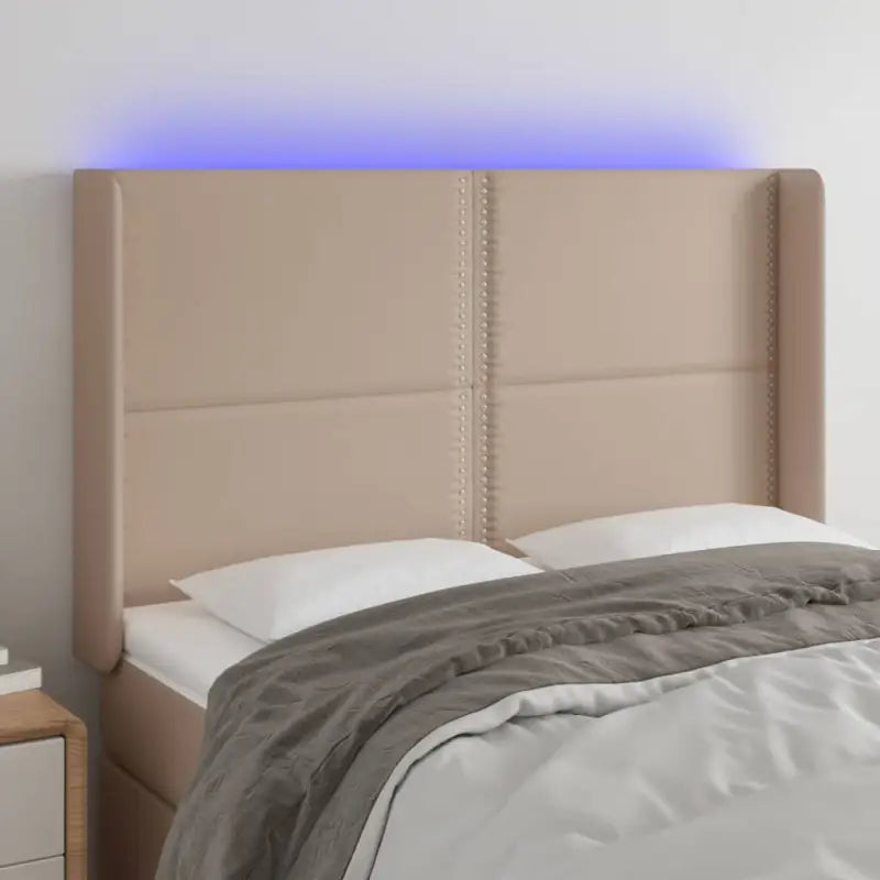 Klassiek LED Hoofdbord voor een Modern en Elegant Slaapkamer Designe - Cappuccino / 147 x 16 x 118/128 cm / 1