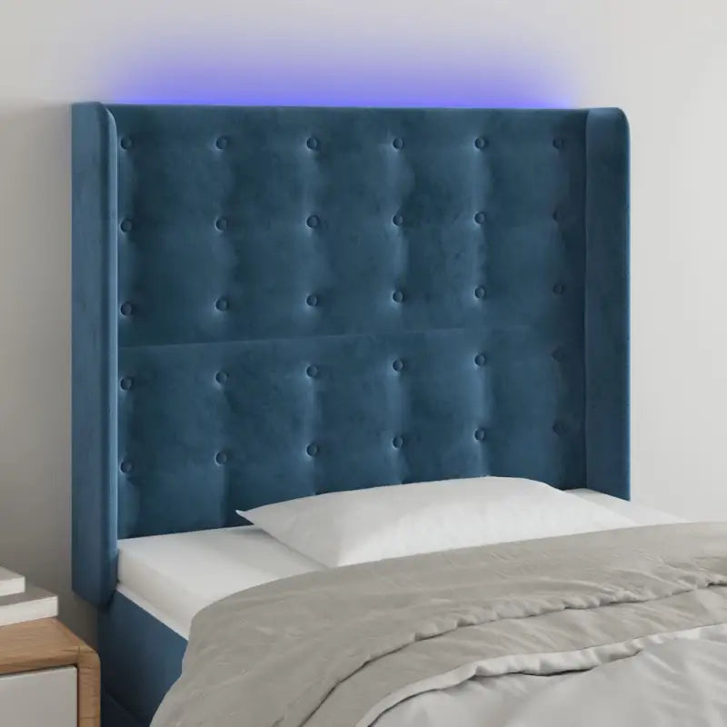 Klassiek LED Hoofdbord voor een Modern Slaapkamergevoel - Donkerblauw / 103 x 16 x 118/128 cm / 1 - Hoofdborden