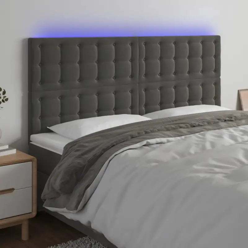 Klassiek LED Hoofdbord voor een Modern Slaapkamergevoel - Donkergrijs / 180 x 5 x 118/128 cm / 1 - Hoofdborden