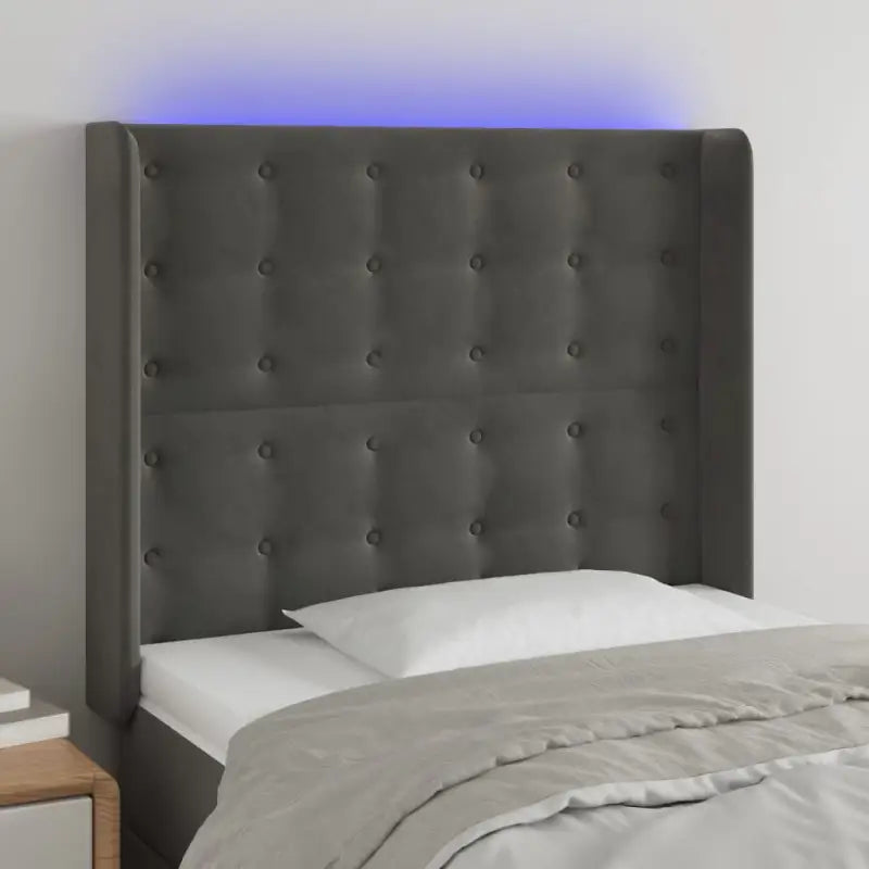 Klassiek LED Hoofdbord voor een Modern Slaapkamergevoel - Donkergrijs / 103 x 16 x 118/128 cm / 1 - Hoofdborden