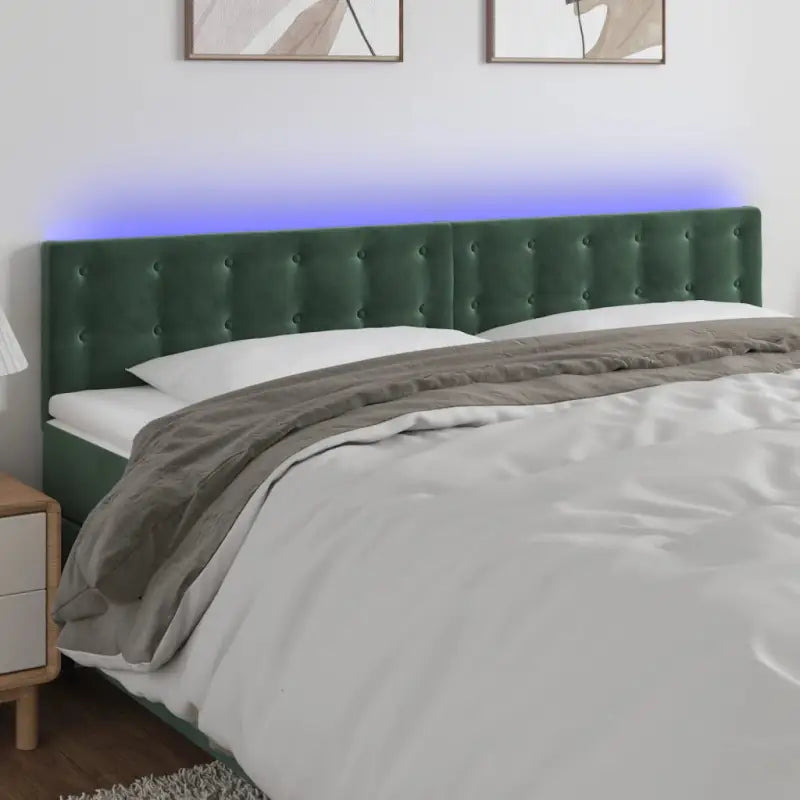 Klassiek LED Hoofdbord voor een Modern Slaapkamergevoel - Donkergroen / 180 x 5 x 78/88 cm / 1 - Hoofdborden