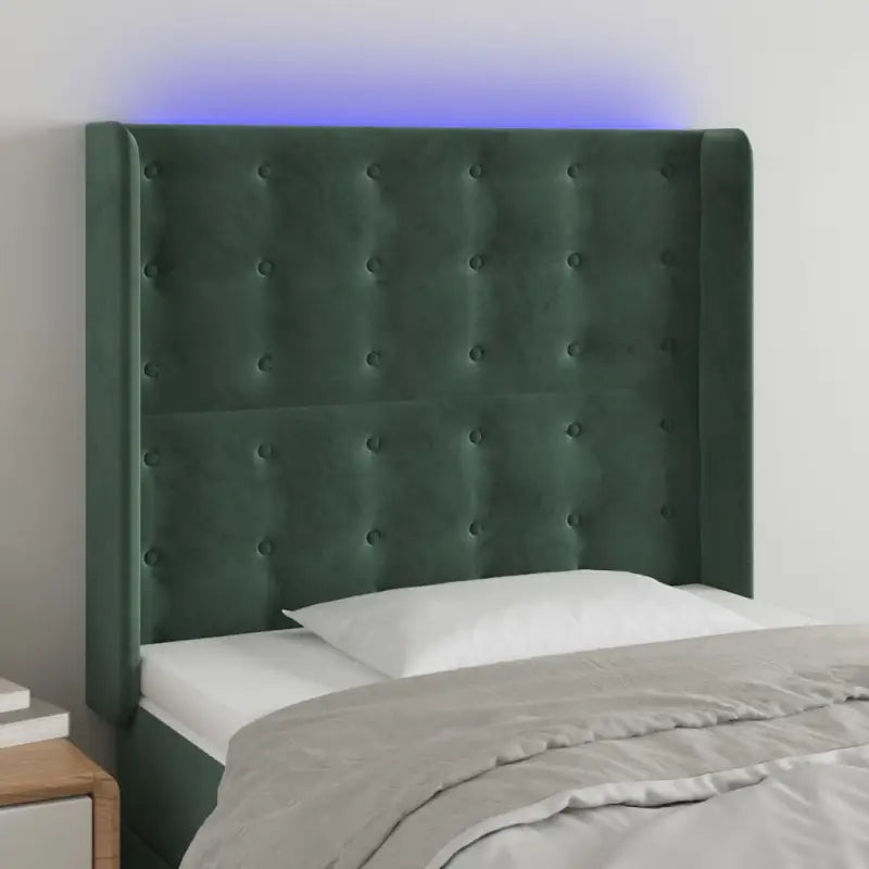 Klassiek LED Hoofdbord voor een Modern Slaapkamergevoel - Donkergroen / 103 x 16 x 118/128 cm / 1 - Hoofdborden