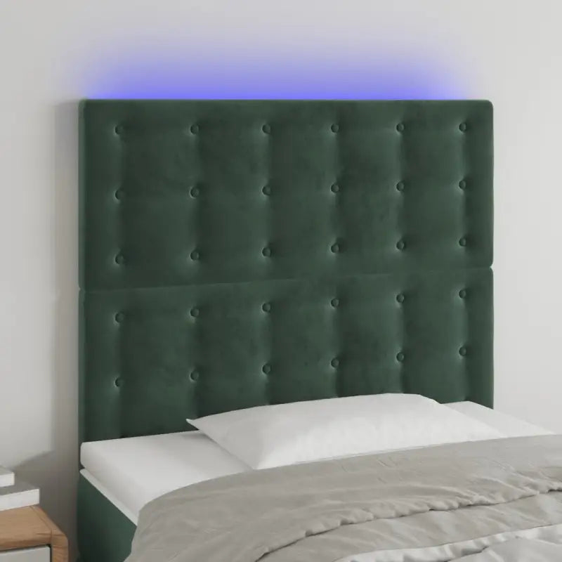 Klassiek LED Hoofdbord voor een Modern Slaapkamergevoel - Donkergroen / 90 x 5 x 118/128 cm / 1 - Hoofdborden