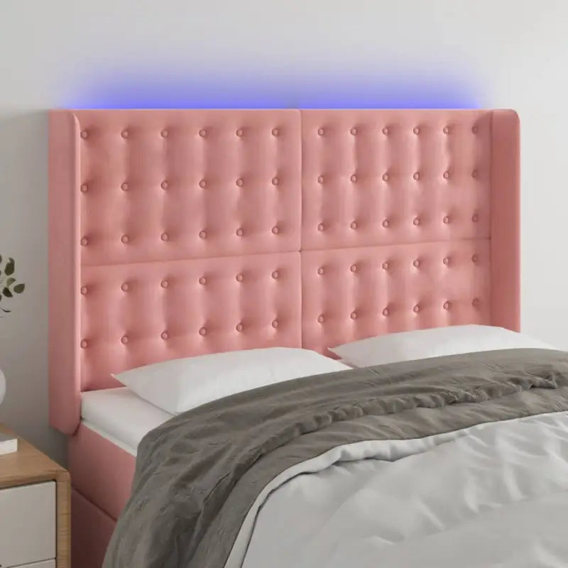 Klassiek LED Hoofdbord voor een Modern Slaapkamergevoel - Roze / 147 x 16 x 118/128 cm / 1 - Hoofdborden en voetborden