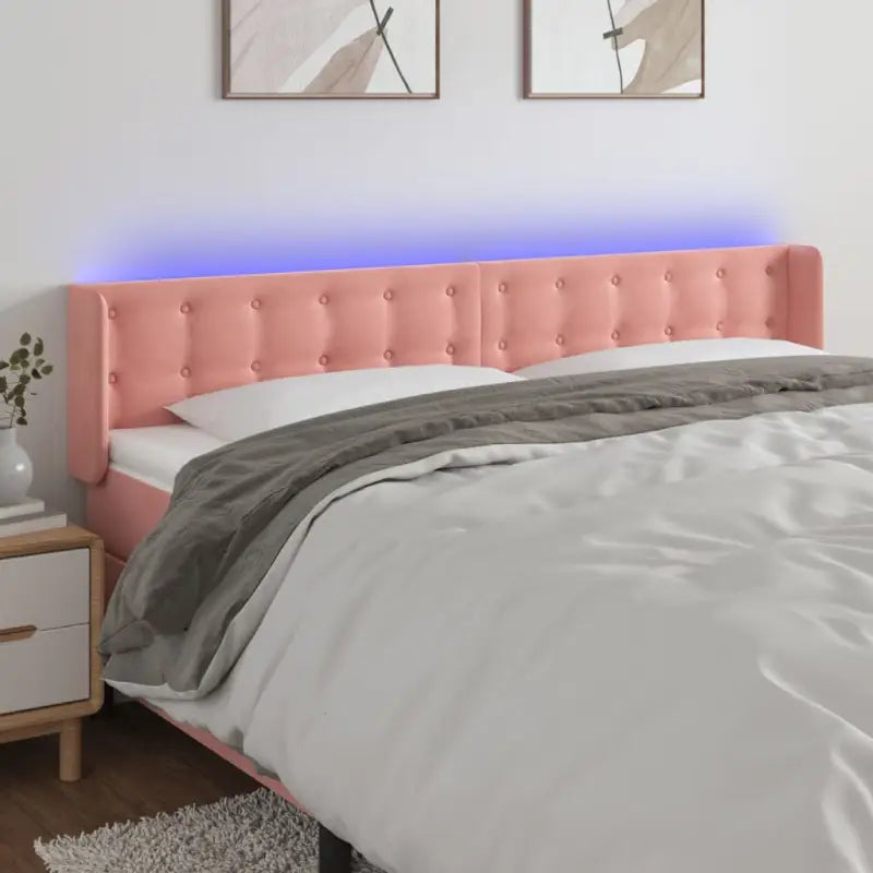 Klassiek LED Hoofdbord voor een Modern Slaapkamergevoel - Roze / 203 x 16 x 78/88 cm / 1 - Hoofdborden en voetborden