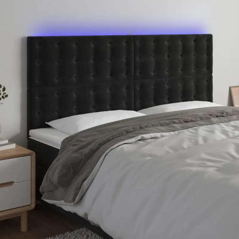 Klassiek LED Hoofdbord voor een Modern Slaapkamergevoel - Zwart / 160 x 5 x 118/128 cm / 1 - Hoofdborden en voetborden
