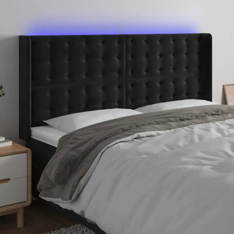 Klassiek LED Hoofdbord voor een Modern Slaapkamergevoel - Zwart / 163 x 16 x 118/128 cm / 1 - Hoofdborden en voetborden
