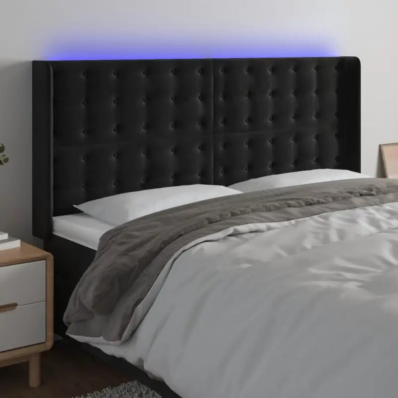 Klassiek LED Hoofdbord voor een Modern Slaapkamergevoel - Zwart / 203 x 16 x 118/128 cm / 1 - Hoofdborden en voetborden