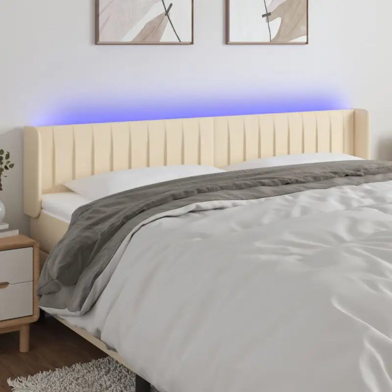 Klassiek LED Hoofdbord voor een moderne slaapkamer - Crème / 163 x 16 x 78/88 cm / 1 - Hoofdborden en voetborden