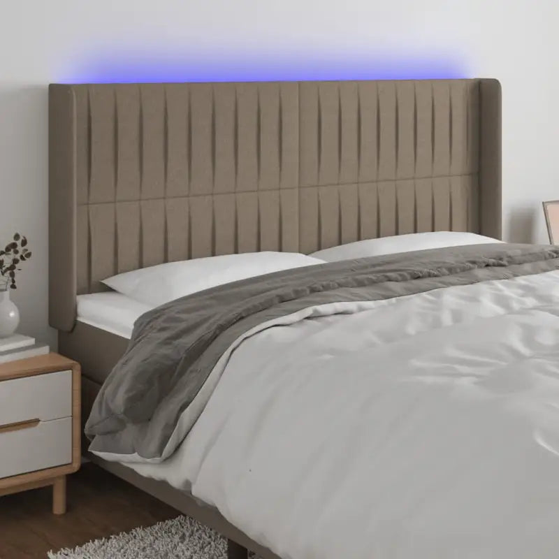 Klassiek LED Hoofdbord voor een moderne slaapkamer - Taupe / 163 x 16 x 118/128 cm / 1 - Hoofdborden en voetborden