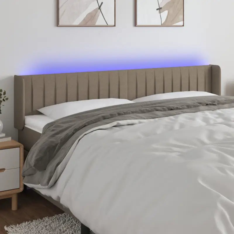 Klassiek LED Hoofdbord voor een moderne slaapkamer - Taupe / 203 x 16 x 78/88 cm / 1 - Hoofdborden en voetborden