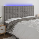 Klassiek LED Hoofdbord voor een moderne slaapkamer uitstraling - Donkergrijs / 200 x 5 x 118/128 cm / 1 - Hoofdborden