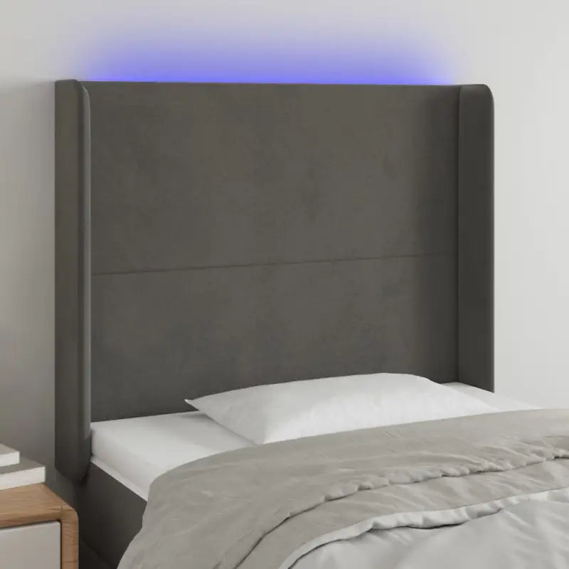 Klassiek LED-hoofdbord voor een moderne slaapkamer uitstraling - Donkergrijs / 93 x 16 x 118/128 cm / 1 - Hoofdborden