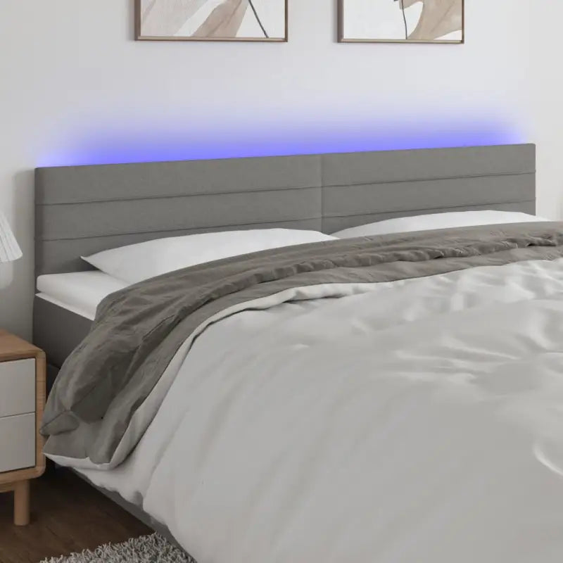 Klassiek LED Hoofdbord voor een moderne slaapkamer uitstraling - Donkergrijs / 200 x 5 x 78/88 cm / 1 - Hoofdborden