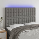 Klassiek LED Hoofdbord voor een moderne slaapkamer uitstraling - Donkergrijs / 144 x 5 x 118/128 cm / 1 - Hoofdborden