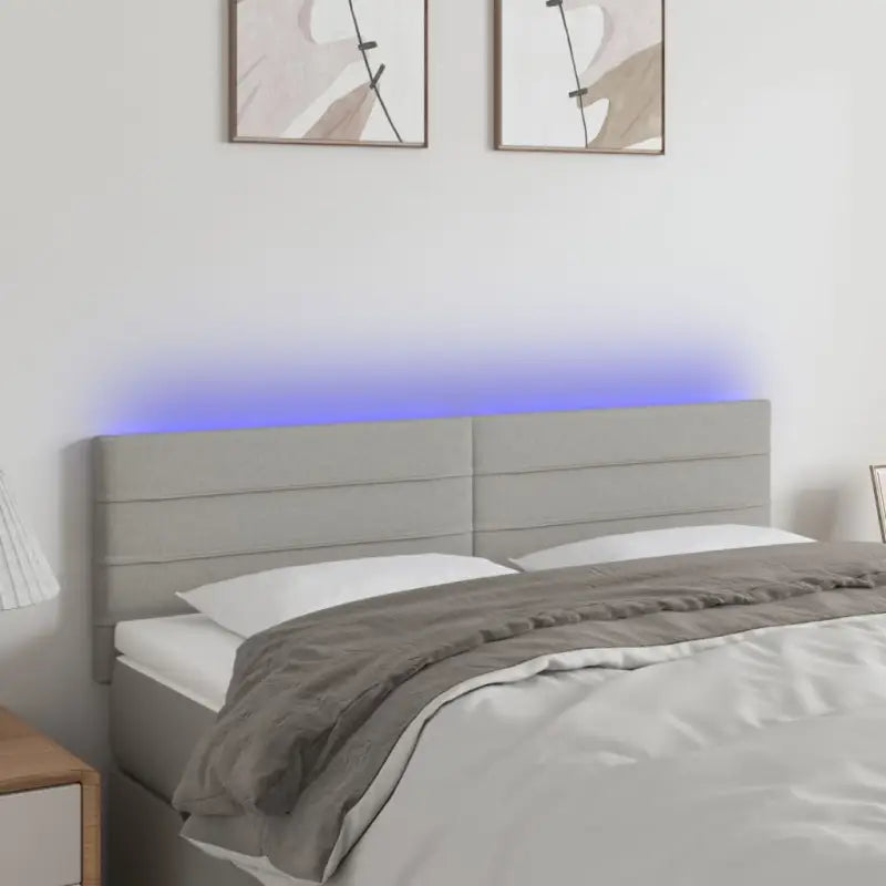 Klassiek LED Hoofdbord voor een moderne slaapkamer uitstraling - Lichtgrijs / 144 x 5 x 78/88 cm / 1 - Hoofdborden
