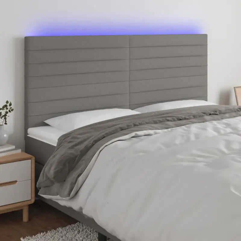 Klassiek LED Hoofdbord voor een moderne slaapkamer uitstraling - Donkergrijs / 160 x 5 x 118/128 cm / 1 - Hoofdborden