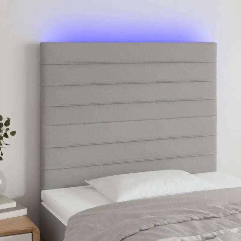 Klassiek LED Hoofdbord voor een moderne slaapkamer uitstraling - Lichtgrijs / 90 x 5 x 118/128 cm / 1 - Hoofdborden