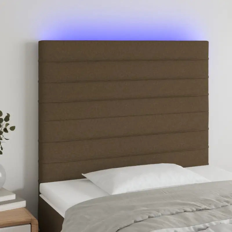 Klassiek LED Hoofdbord voor een moderne slaapkamer uitstraling - Donkerbruin / 90 x 5 x 118/128 cm / 1 - Hoofdborden