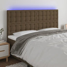 Klassiek LED Hoofdbord voor een moderne slaapkamer uitstraling - Donkerbruin / 200 x 5 x 118/128 cm / 1 - Hoofdborden