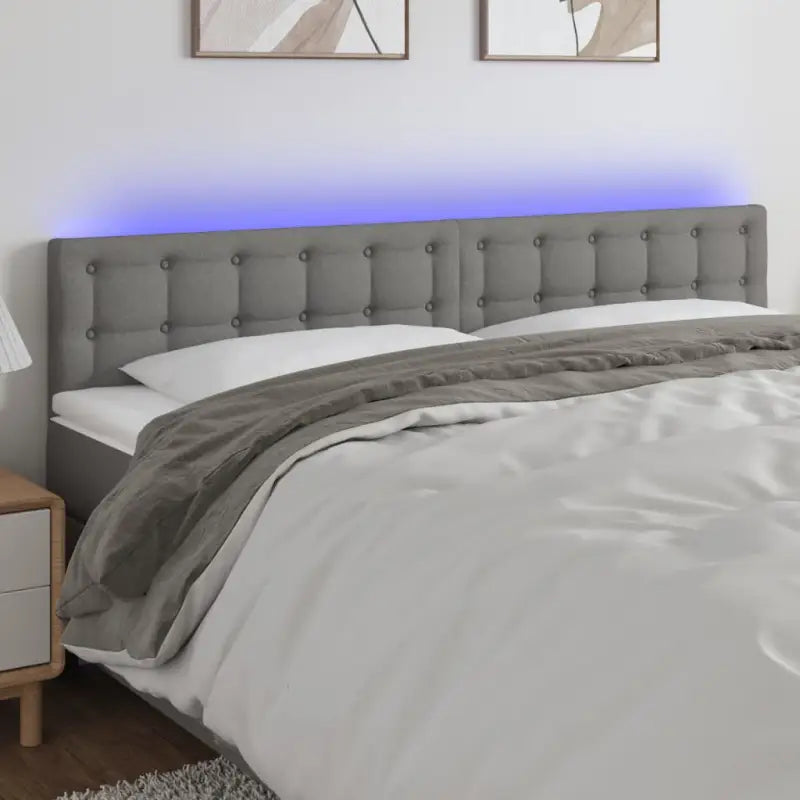 Klassiek LED Hoofdbord voor een moderne slaapkamer uitstraling - Donkergrijs / 200 x 5 x 78/88 cm / 1 - Hoofdborden