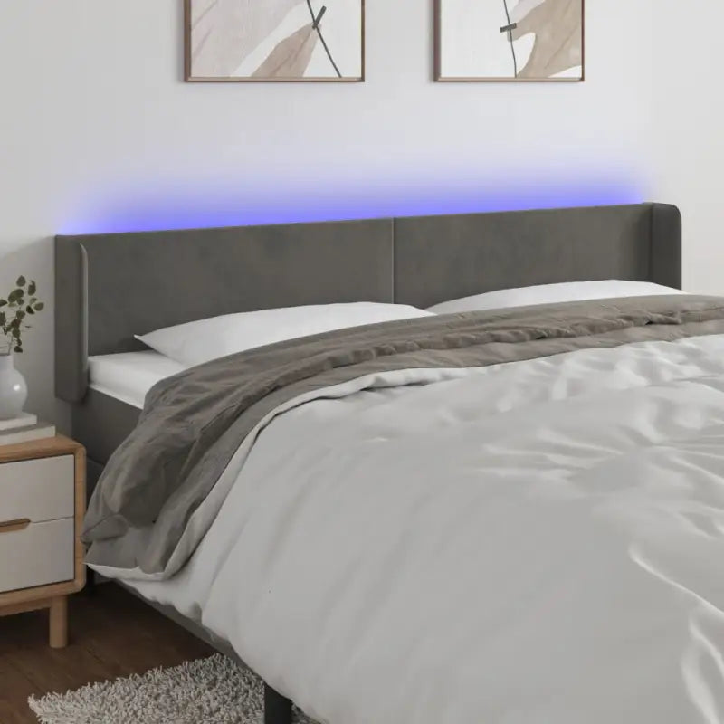 Klassiek LED-hoofdbord voor een moderne slaapkamer uitstraling - Donkergrijs / 183 x 16 x 78/88 cm / 1 - Hoofdborden