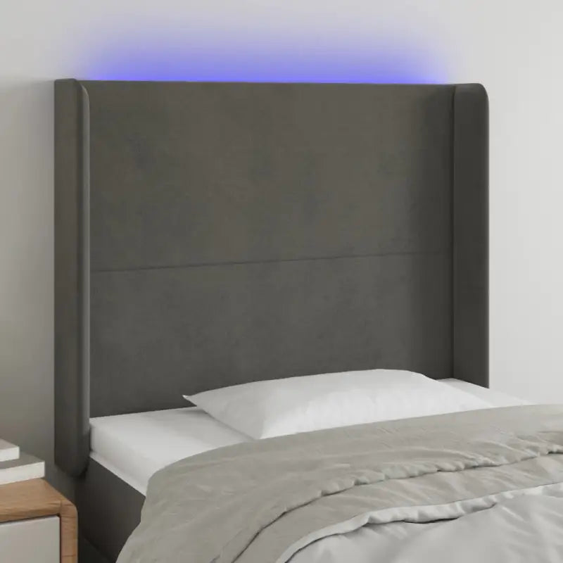 Klassiek LED-hoofdbord voor een moderne slaapkamer uitstraling - Donkergrijs / 103 x 16 x 118/128 cm / 1 - Hoofdborden