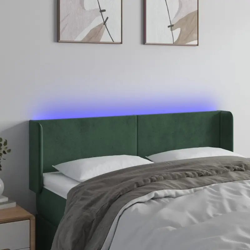 Klassiek LED-hoofdbord voor een moderne slaapkamer uitstraling - Donkergroen / 147 x 16 x 78/88 cm / 1 - Hoofdborden