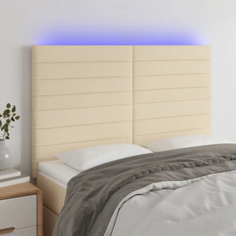 Klassiek LED Hoofdbord voor een moderne slaapkamer uitstraling - Crème / 144 x 5 x 118/128 cm / 1 - Hoofdborden