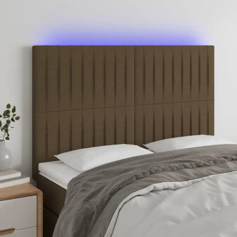 Klassiek LED Hoofdbord voor Moderne Slaapkamer - Donkerbruin / 144 x 5 x 118/128 cm / 1 - Hoofdborden en voetborden