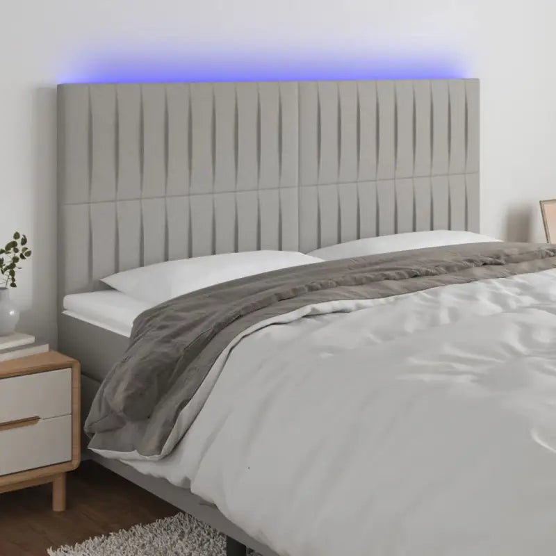 Klassiek LED Hoofdbord voor Moderne Slaapkamer - Lichtgrijs / 160 x 5 x 118/128 cm / 1 - Hoofdborden en voetborden